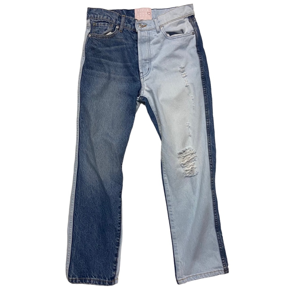 REVICE High Waist Button Fly Two Tone Jean 27